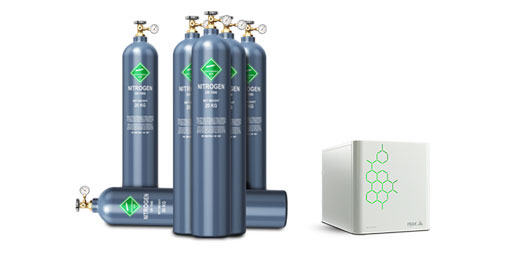Gas cylinders and a gas generator