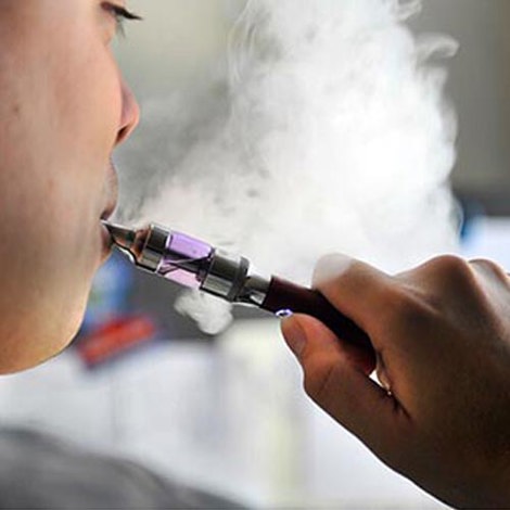 Someone smoking and e-cig